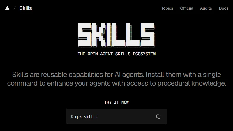 The Agent Skills Directory网站首页截图
